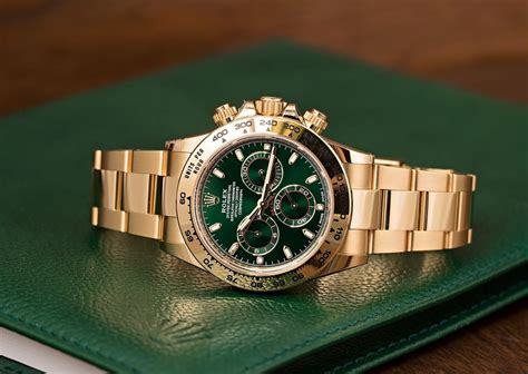 rolex with green face.